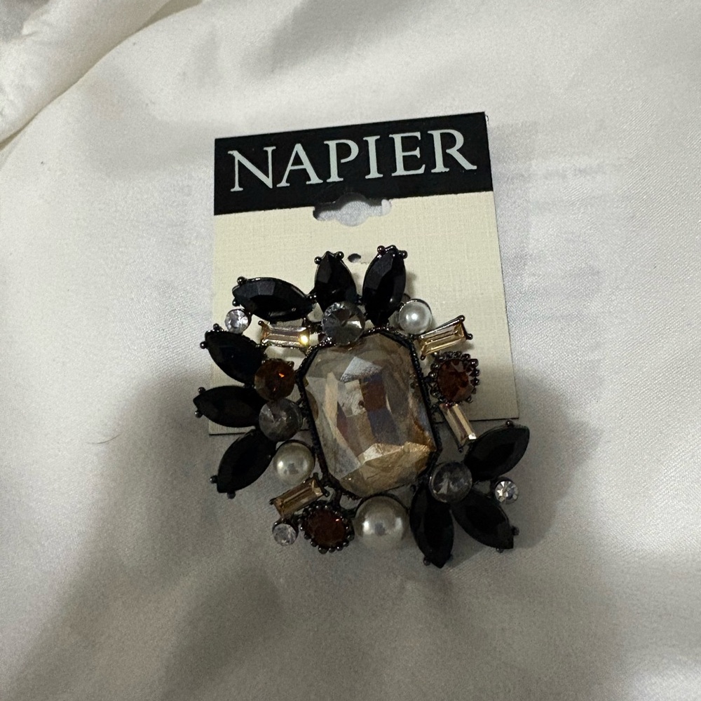 Napier Multicolor Gemstone Brooch